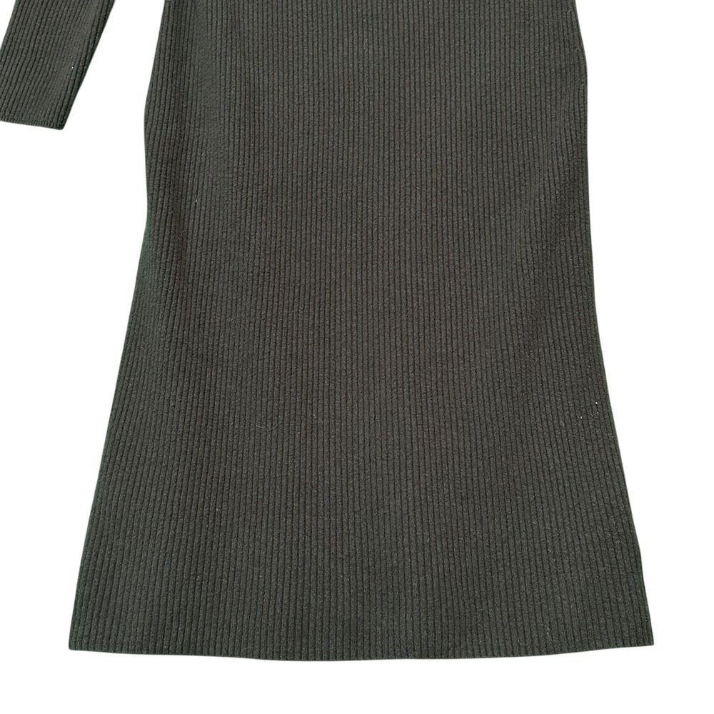 GAP Cash Soft Ribbed Turtleneck Midi Sweater Dress Black Large Long Sleeve Knit - Picture 3 of 14